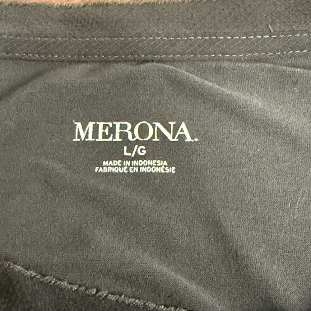 Merona Layered Hem Tee – Gray Short Sleeve Top with Sheer Detail, Size Large - Picture 5 of 7